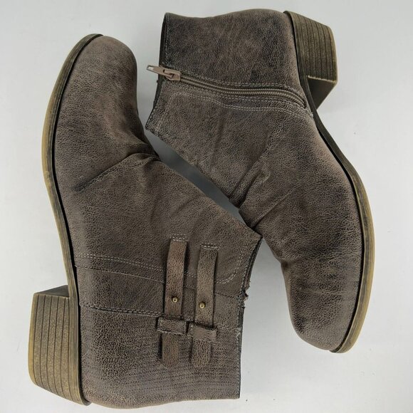 Sophia Taylor Womens Brown Suede Leather Almond Toe Ankle Size 12W Bootie - Picture 7 of 9